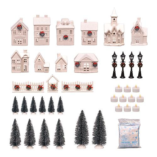 Winter Lane 40-Piece Porcelain Village Set | HSN