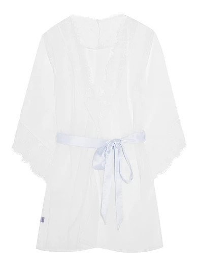 Idalia lace-trimmed tulle robe | NET-A-PORTER (US)