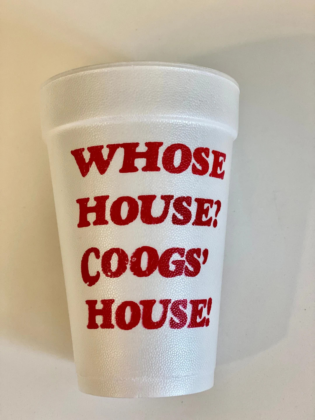 Houston Cougars // Whose House Coogs House // 10 16oz Foam Cups - Etsy | Etsy (US)