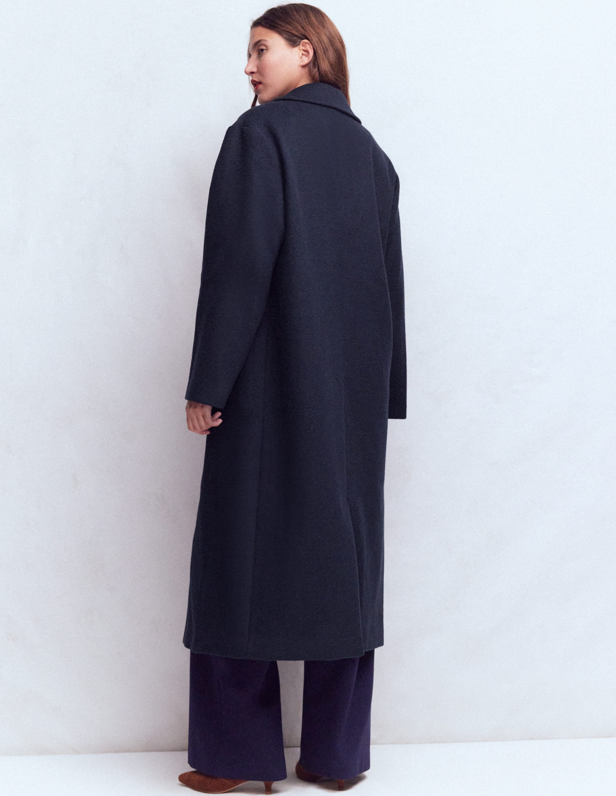 Cocoon Wool Coat-Navy Heart | Boden (US)