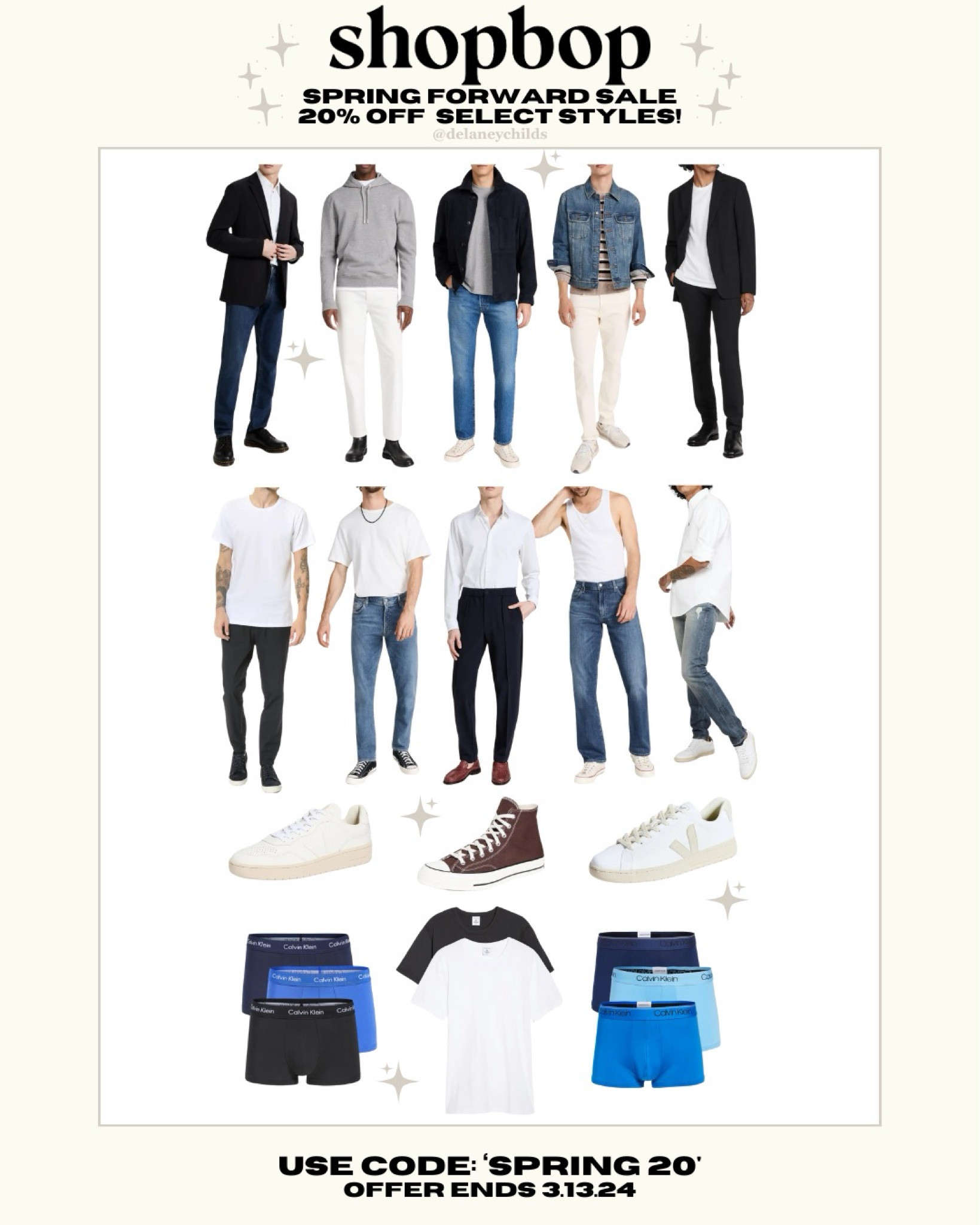 Use code ‘SPRING20’ to get 20% off the Shopbop Spring Forward Sale 👟👔

#LTKshoecrush #LTKmens #LTKsalealert