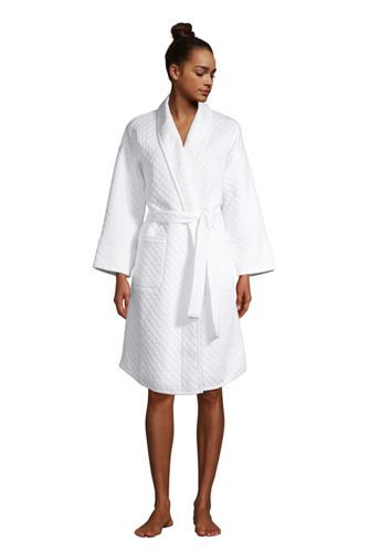 Women's Quilted Cotton Robe | Lands' End (US)