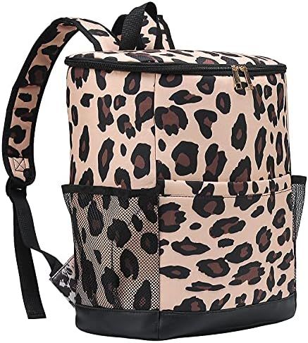 Cooler Backpack Women Leopard Leak Proof Backpack Cooler Bags Lightweight Soft Lunch Backpack with C | Amazon (US)