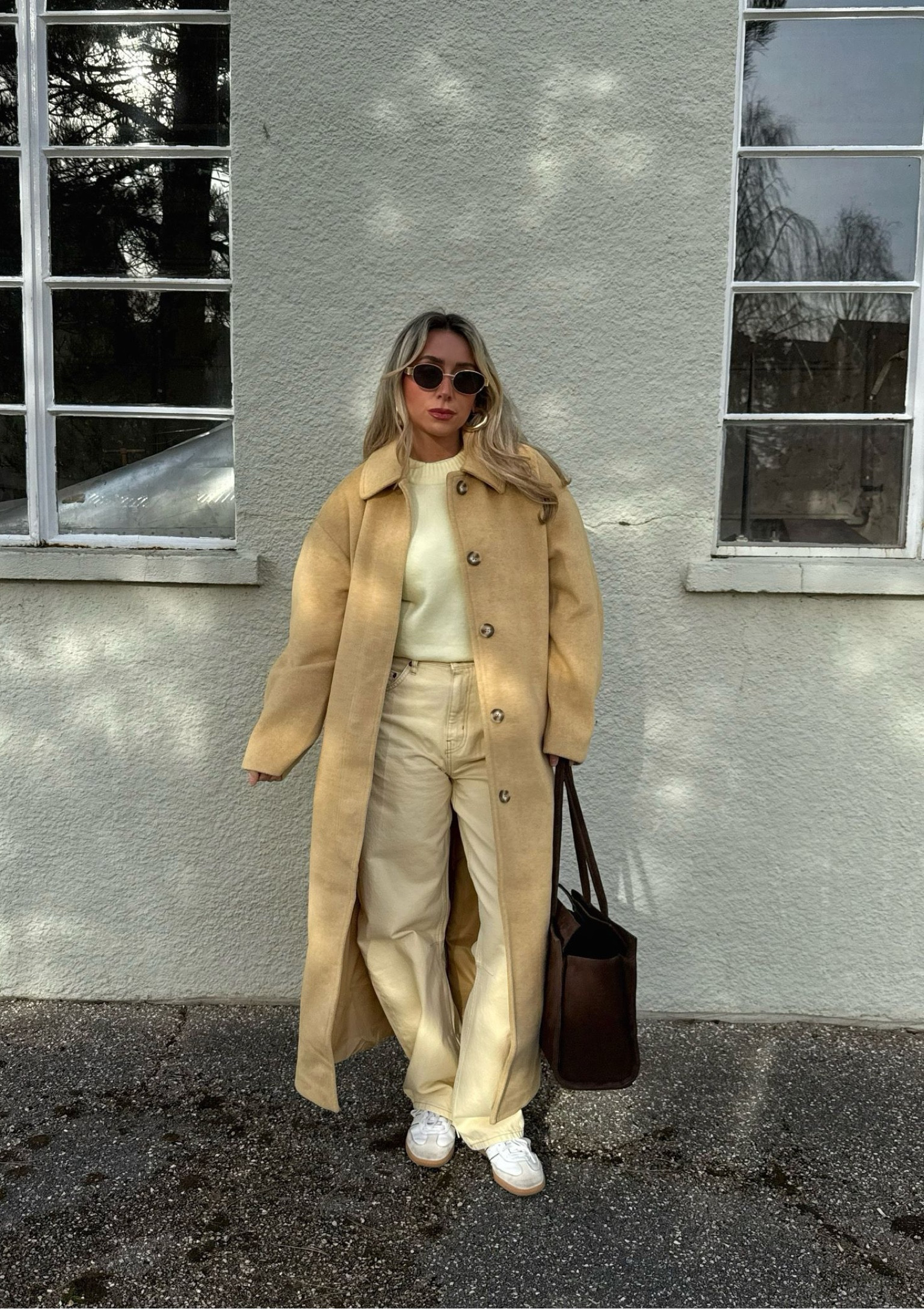 Butter yellow all spring 🧈⭐️

Topshop yellow wool trench coat, yellow boxy knitted crew neck jumper, yellow wide leg jeans, Adidas trainers

#LTKFashionMonth #LTKspring #LTKuk