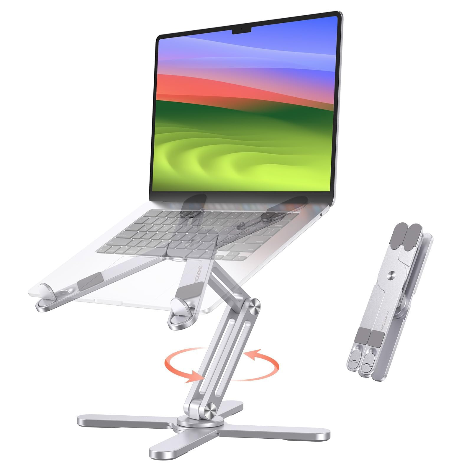 OMOTON LA10 360° Rotating Laptop Stand Riser for Desk, Ergonomic Foldable Computer Stand Adjusta... | Amazon (US)