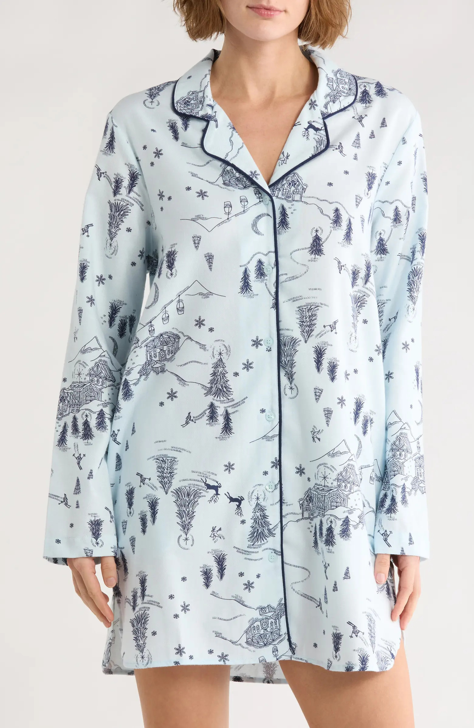 NORDSTROM RACK Print Flannel Long Sleeve Nightgown | Nordstromrack | Nordstrom Rack