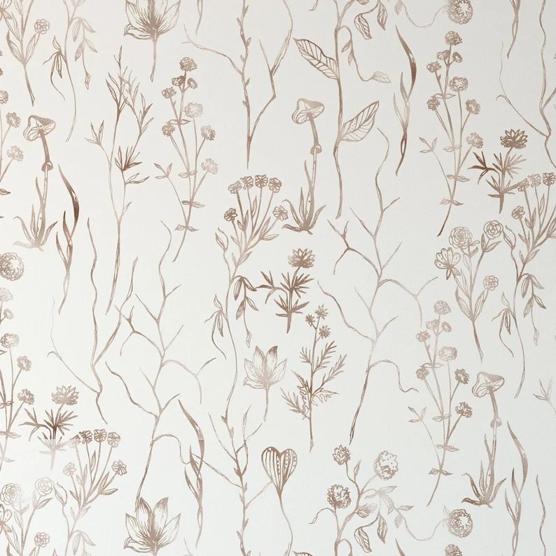 Hand Painted Watercolor Wallpaper. Removable and Self Adhesive. Peel and Stick Wallpaper. | Etsy (US)