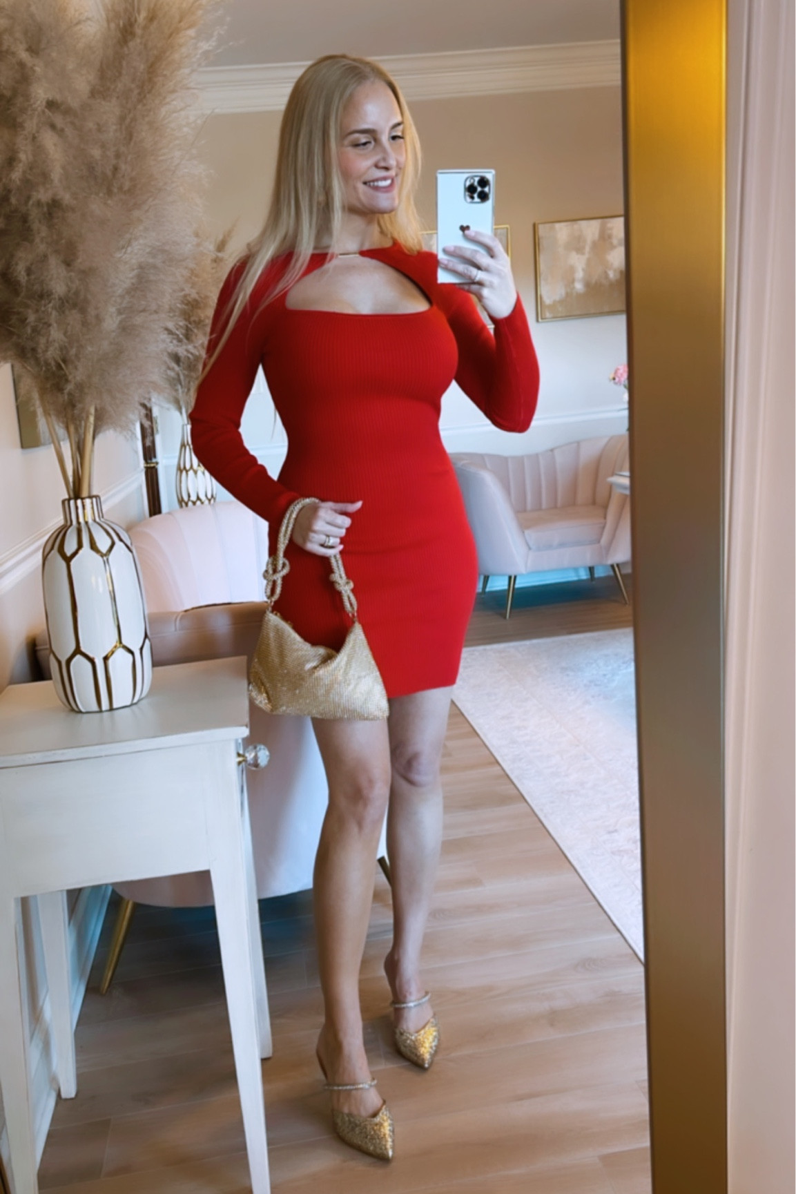 knee length dresses for ladies Lucca Mini Sweater Dress - Bone main image 1