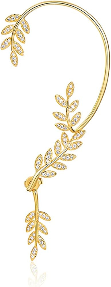 Vercret Gold Cuff Earrings for Women - No Piercing Cartilage Ear Cuff CZ Adjustable Ear Clip Wrap... | Amazon (US)