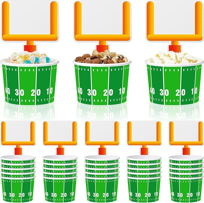 24 Set Football Bowls Football Snacks Paper Cups Football Cups Disposable Football Party Decorati... | Amazon (US)