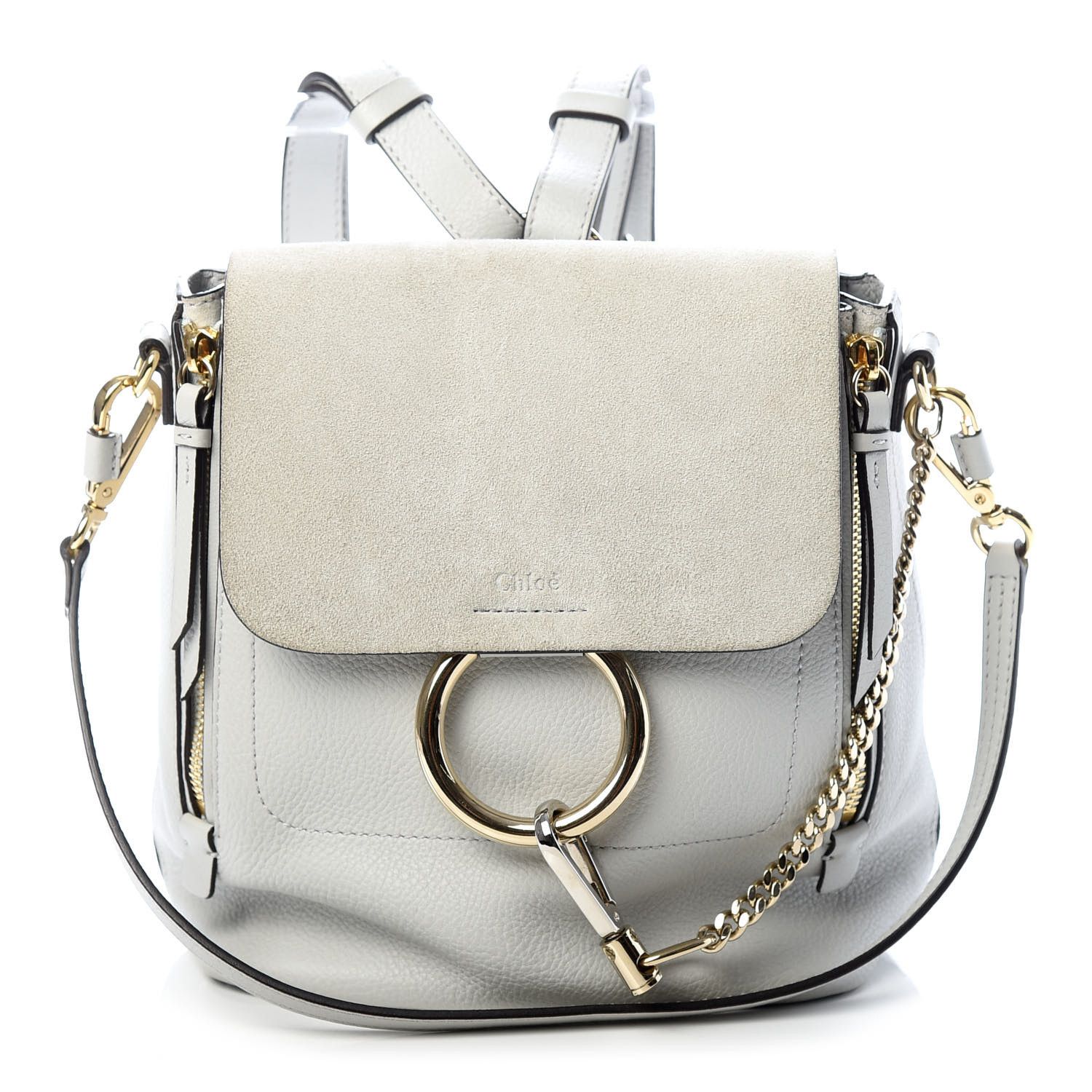 Suede Calfskin Small Faye Backpack Airy Grey | Fashionphile