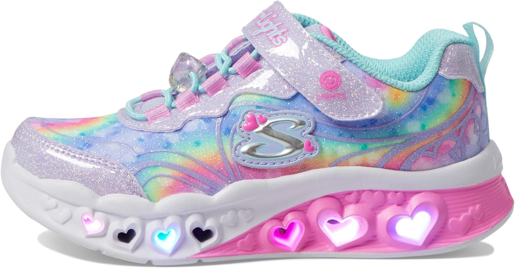 Skechers girls Flutter Heart Lights Groovy | Amazon (US)