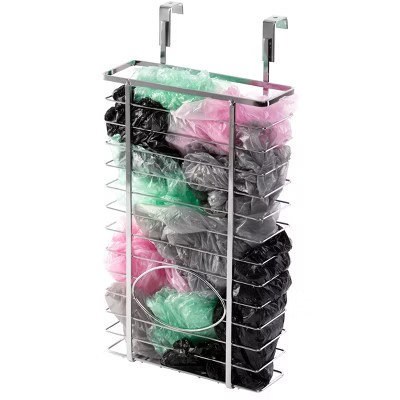 Basicwise Over Cabinet Metal Plastic Bag and Grocery Bag Storage Holder, Chrome | Target