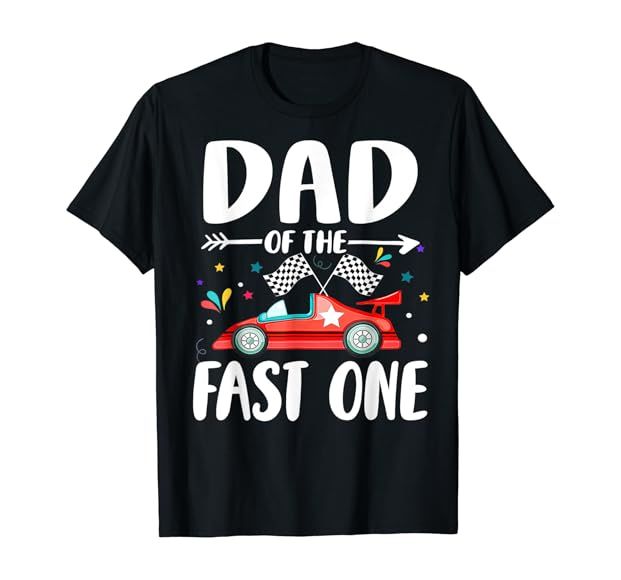 Mens Dad Of The Fast One Birthday 1st Race Car Family Matching T-Shirt | Amazon (US)