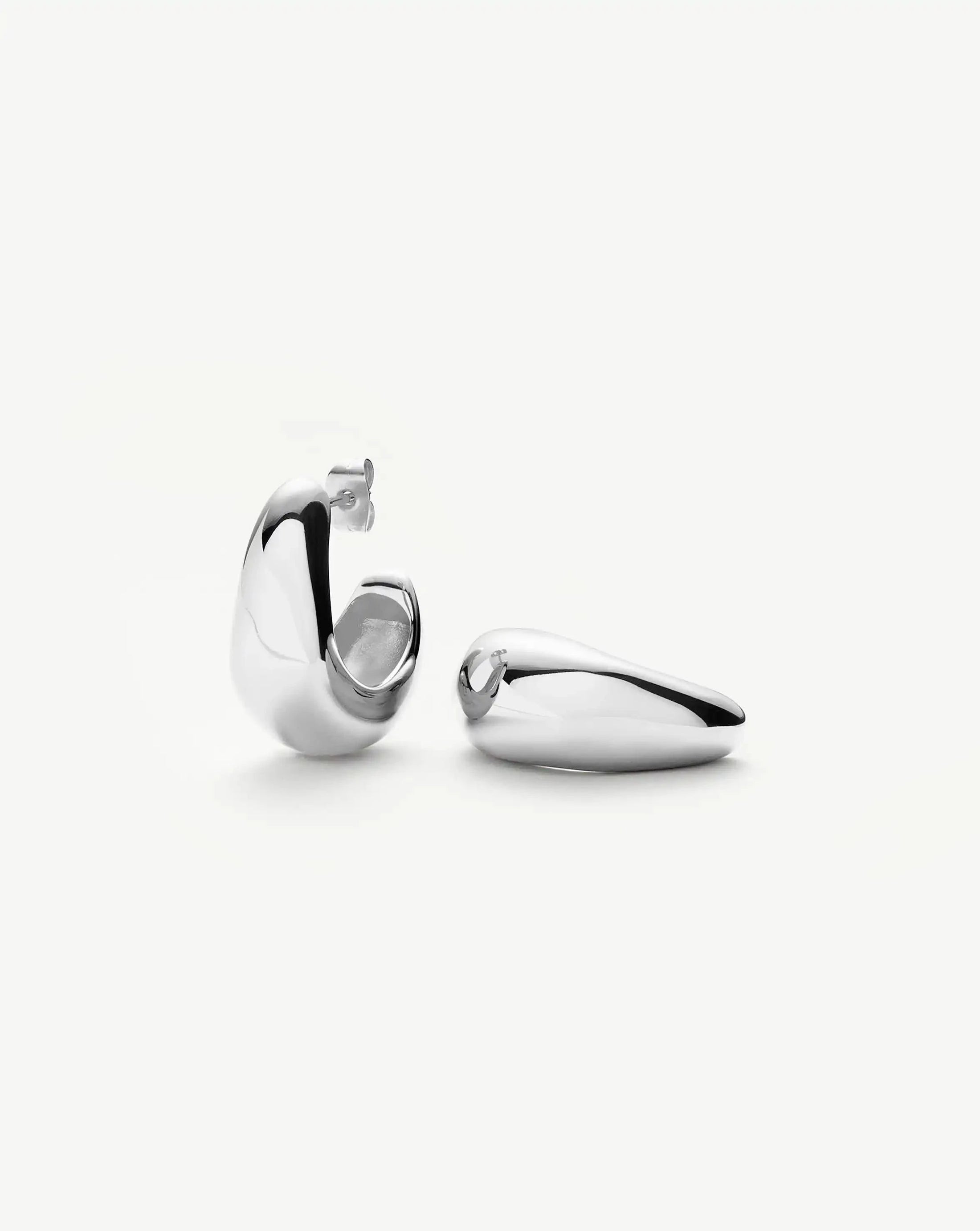 Dome Medium Hoop Earrings | Silver Plated | Missoma UK