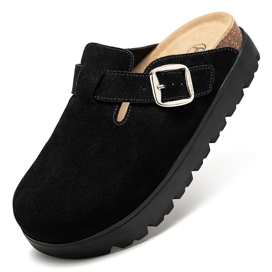 Women's Suede Clogs Non-Slip Potato Shoes Slip-On Mules Platform Sandals with Arch Support Adjust... | Amazon (US)
