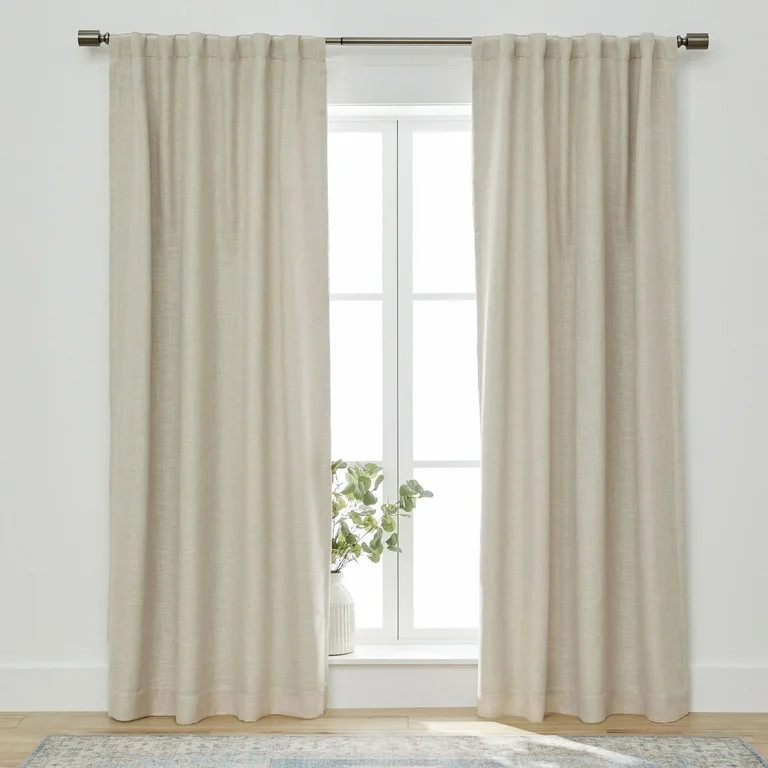 Better Homes & Gardens Blackout Linen Blend Curtain Rod Pocket Back Tab Panel, 50" x 95", Papyrus... | Walmart (US)