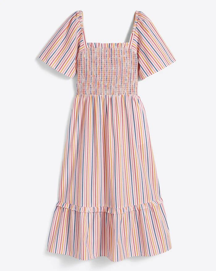 Deana Smocked Dress in Multi Stripe | Draper James (US)