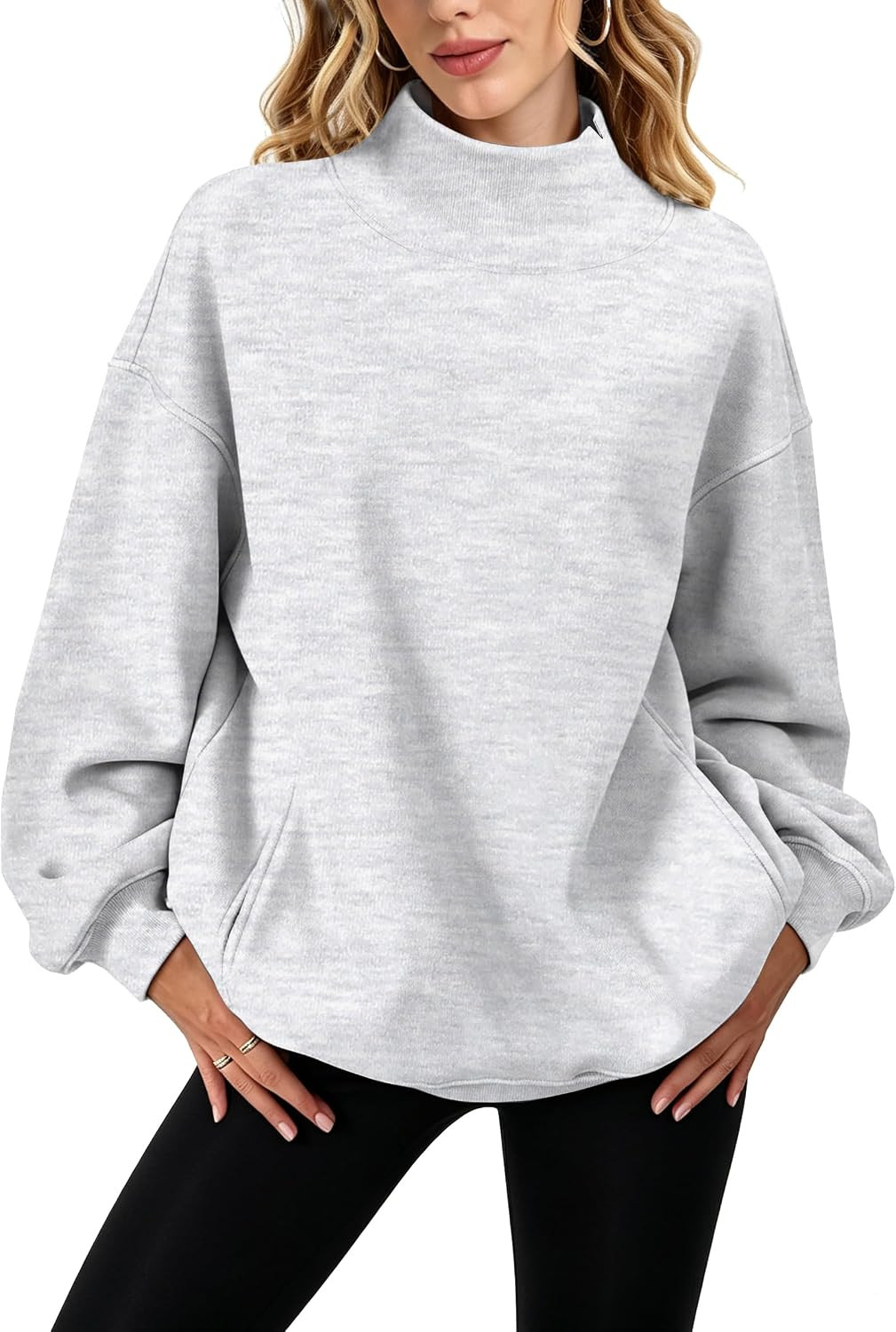 Kivdol Womens Oversized Sweatshirts Turtleneck Pullover Long Sleeve Hoodies Tops Fall Fashion Preppy Outfits | Amazon (US)