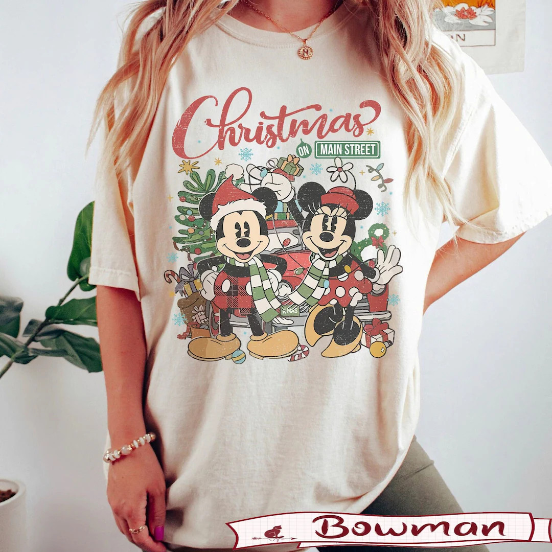 BM® Vintage Disney Christmas On Main Street Sweatshirt, Minnie Mickey's Very Merry Christmas Par... | Etsy (US)