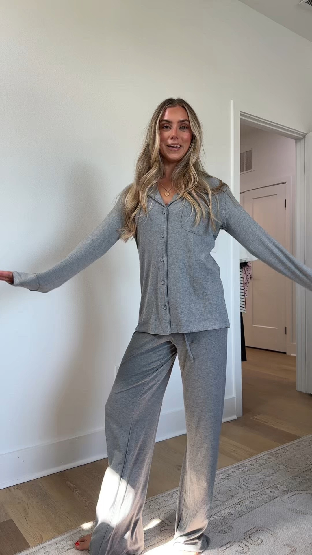 @skims size xs Your old pajamas can’t compete with this soft, ultra-comfortable sleep set. Features a slightly oversized button-up top with long sleeves, a chest pocket, and piping details. The straight leg pants have a relaxed fit and a stretchy waistband with an adjustable interior drawstring. Fits true to size.

#LTKootd #LTKgrwm #LTKdayinmylife