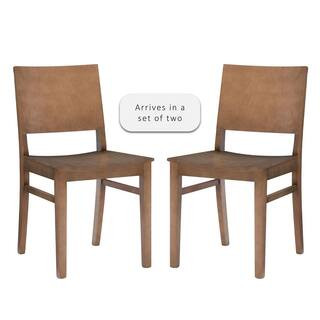 Parker Natural Wood Back and Seat Dining Chair (Set of 2) | The Home Depot