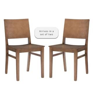Linon Home Decor Parker Natural Wood Back and Seat Dining Chair (Set of 2) THDAC3748 - The Home D... | The Home Depot