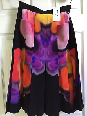 Chanel 15P NEW TAGS BLACK PINK PURPLE MULTICOLOR PLEATED SKIRT FR36- FR34 $4.6K | eBay | eBay US