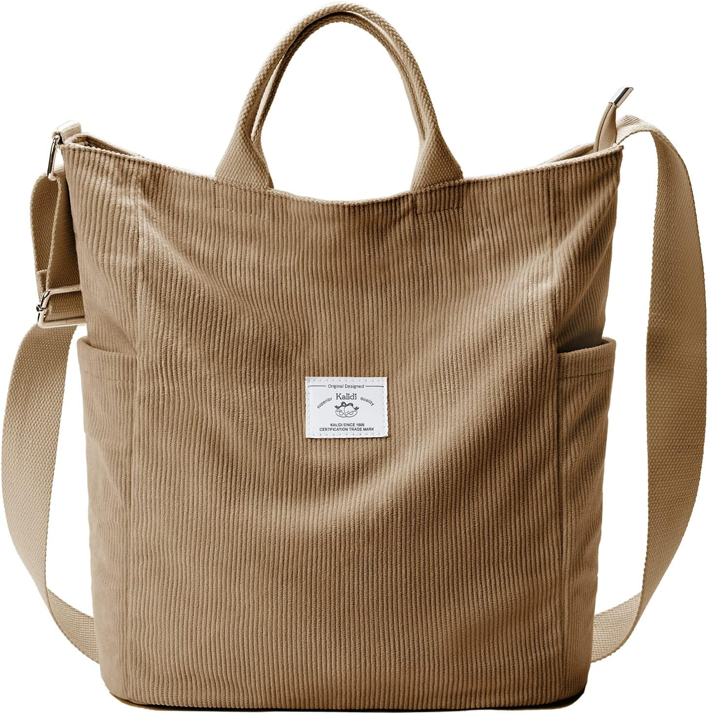 KALIDI Corduroy Tote Bag, Large Slouchy Hobo Messenger Crossbody Bag | Amazon (US)