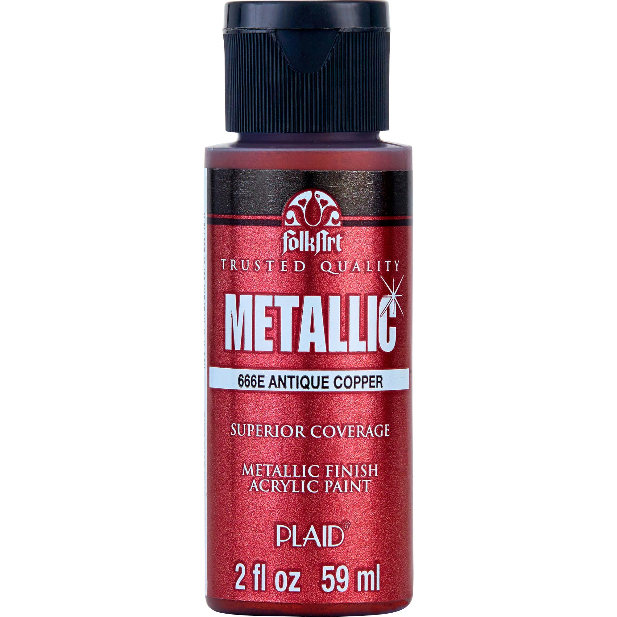 FolkArt Metallic Acrylic Craft Paint, Metallic Finish, Antique Copper, 2 fl oz | Walmart (US)