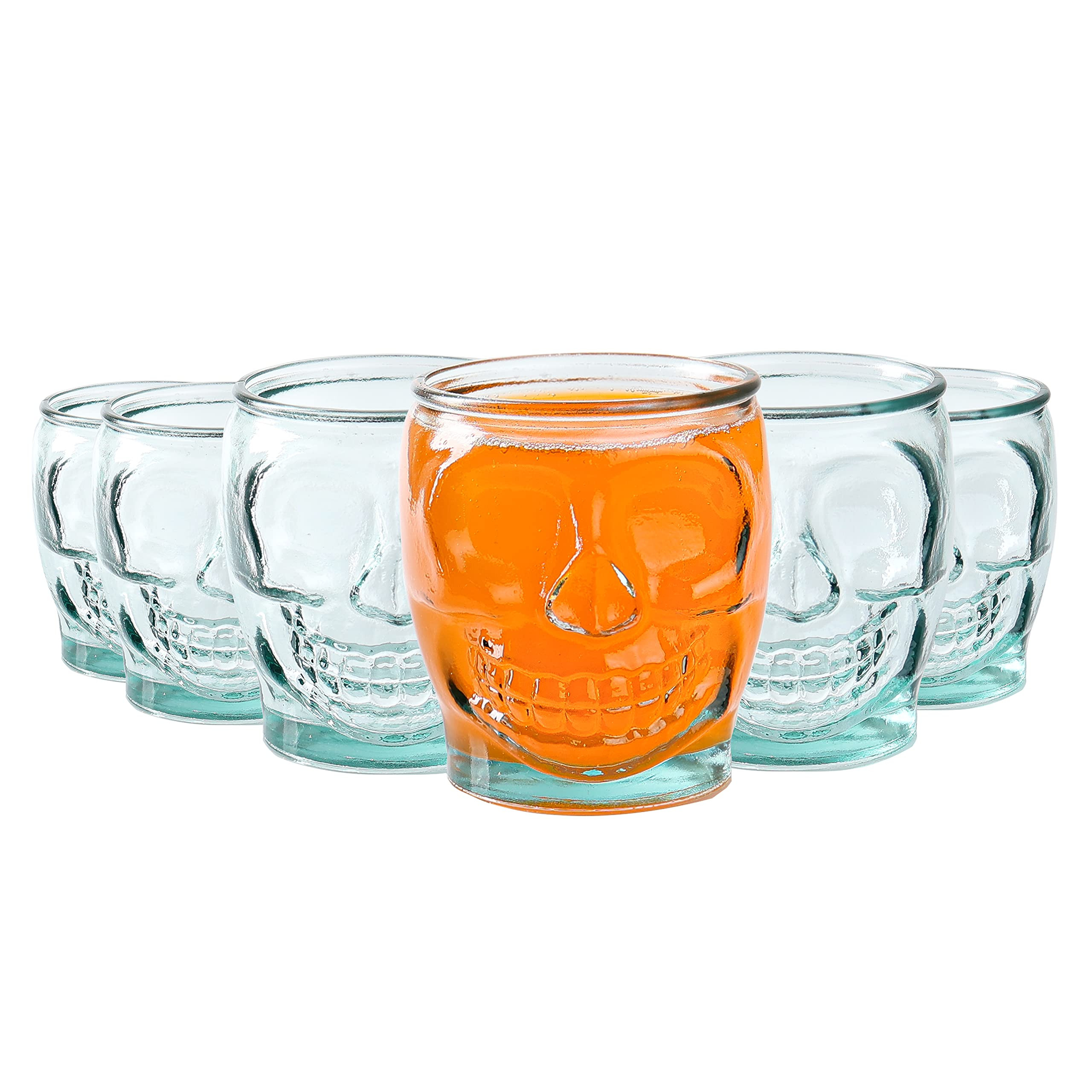 6 Pack - 15 Oz Sugar Skull Glass Summerween Tumblers - Set of 6 Creepy Drinking Cups -15 oz, Witc... | Amazon (US)