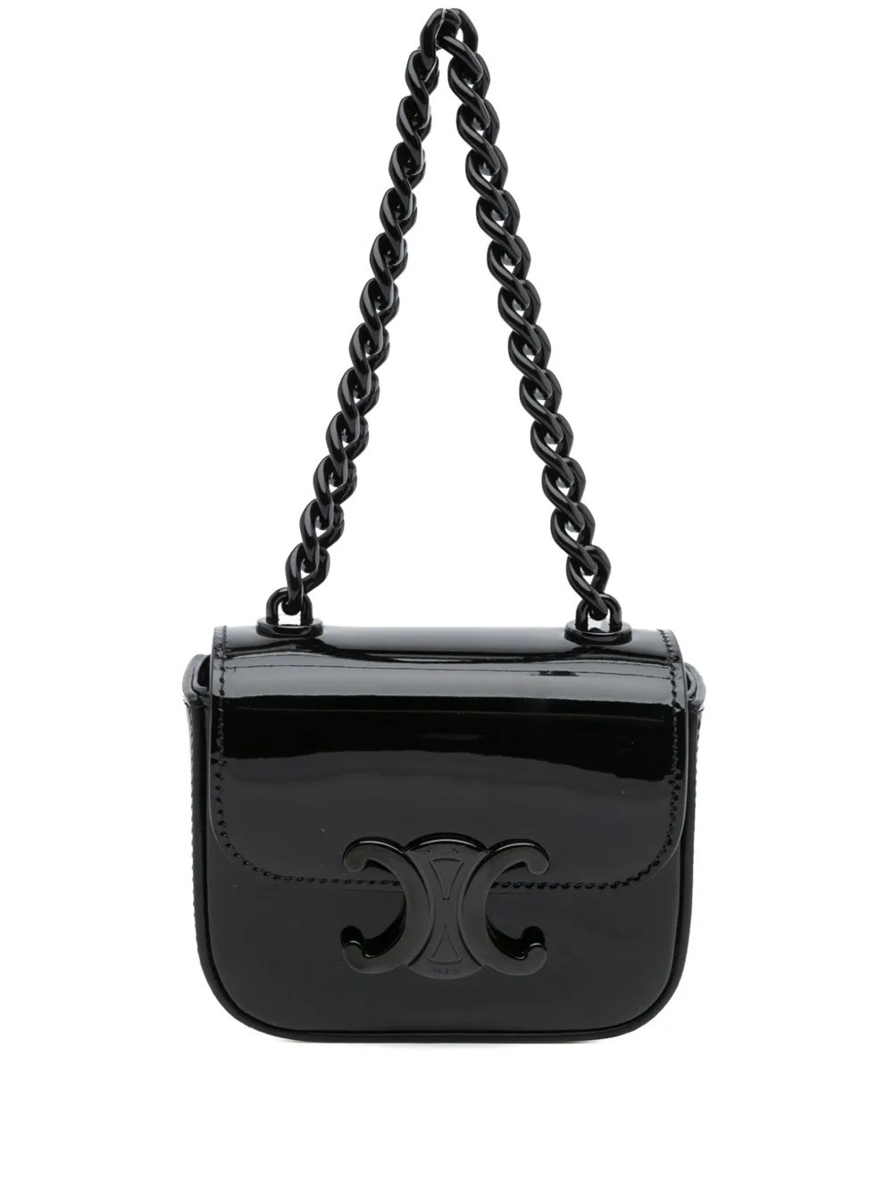 Celine Pre-Owned 2000-2025 Mini Patent Claude Chain handbag - Black | Farfetch Global