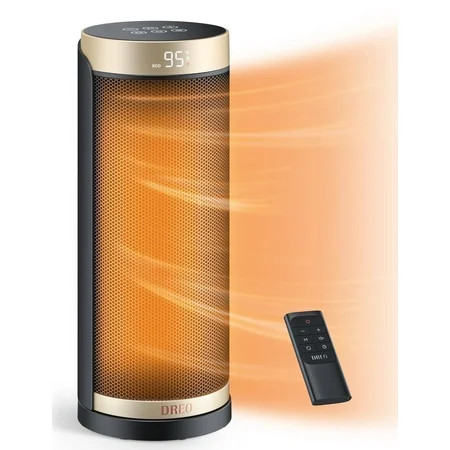 Dreo Space Heater, 1500W PTC Ceramic Heaters for Indoor Use with Remote, 70° Oscillation, 1-12H Timer, Electric Heaters with Thermostat, Fast and Safe Portable Heater for Office, Bedroom, Large Room | Walmart (US)