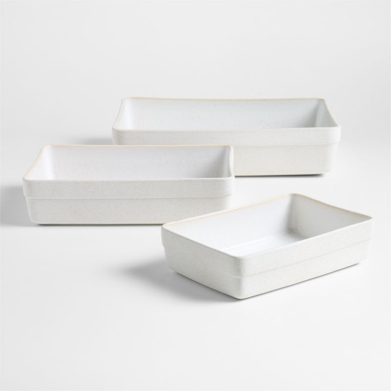 Terre Ceramic Bakers, Set of 3 by Laura Kim | Crate & Barrel | Crate & Barrel