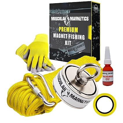 1000lb Double Sided Fishing Magnet Bundle Pack - Includes 6mm 100ft High Strength Nylon Rope with... | Amazon (US)