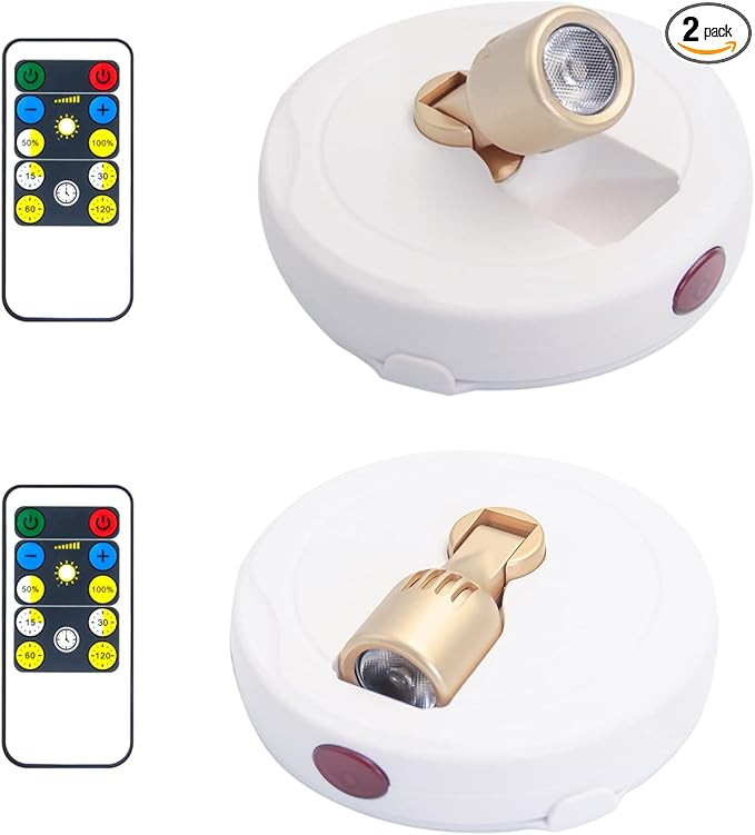 Battery Operated Spotlights, Cordless Picture Light, Dimmable Accent Lighting, Wireless LED Puck ... | Amazon (US)