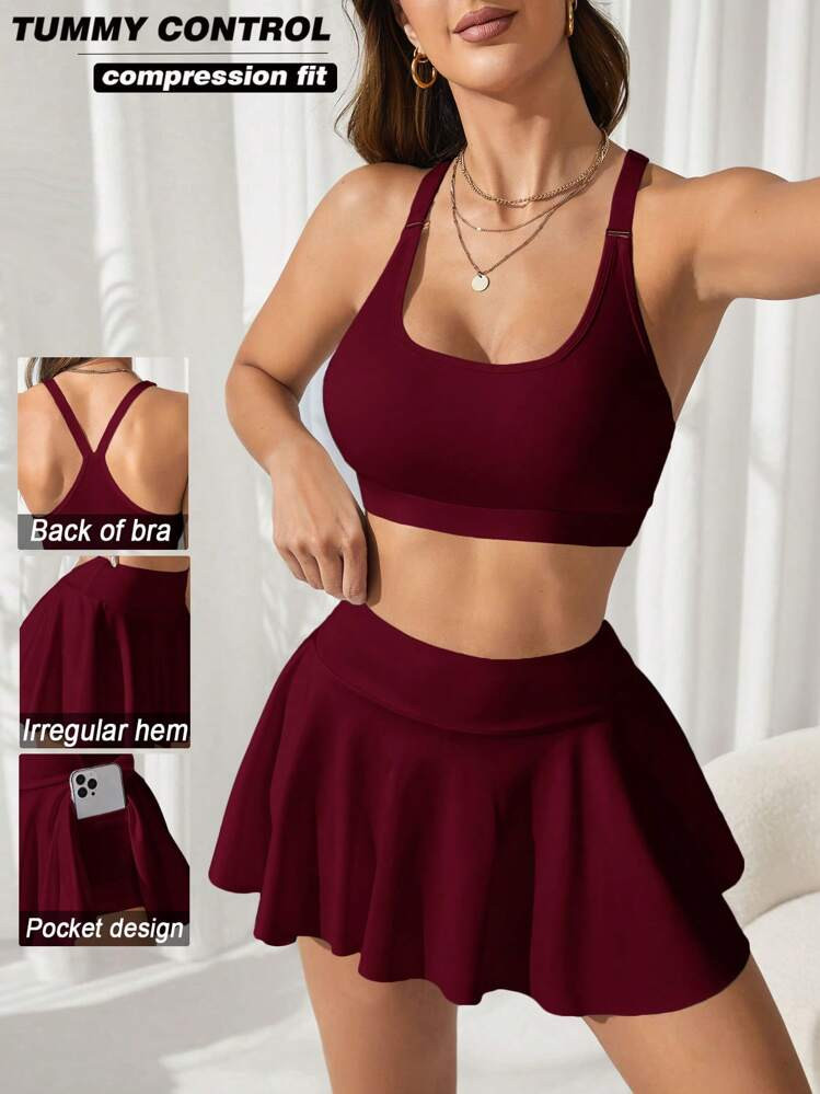 $14.44       
    $19.00
   
  -24%
        Conjunto de top deportivo y falda casual llanara info... | SHEIN