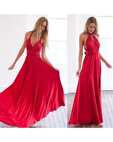 Women Transformer Evening Long Prom Dress Multi-Way Wrap Convertible Floor Length Wedding Halter Max | Amazon (US)