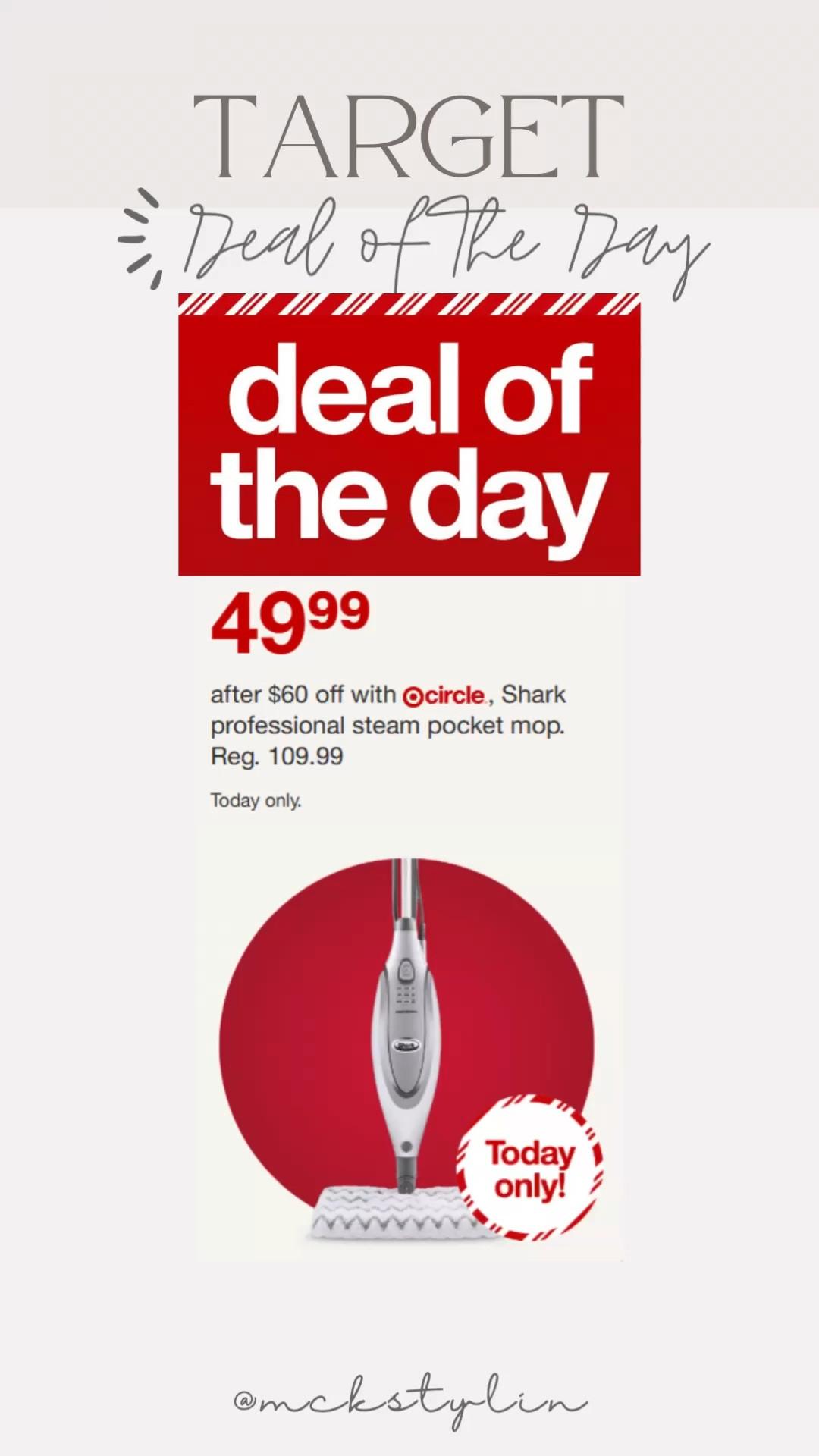 Target deal of the day! Shark steak mop $60 off! 

#LTKHome #LTKSaleAlert #LTKFindsUnder50