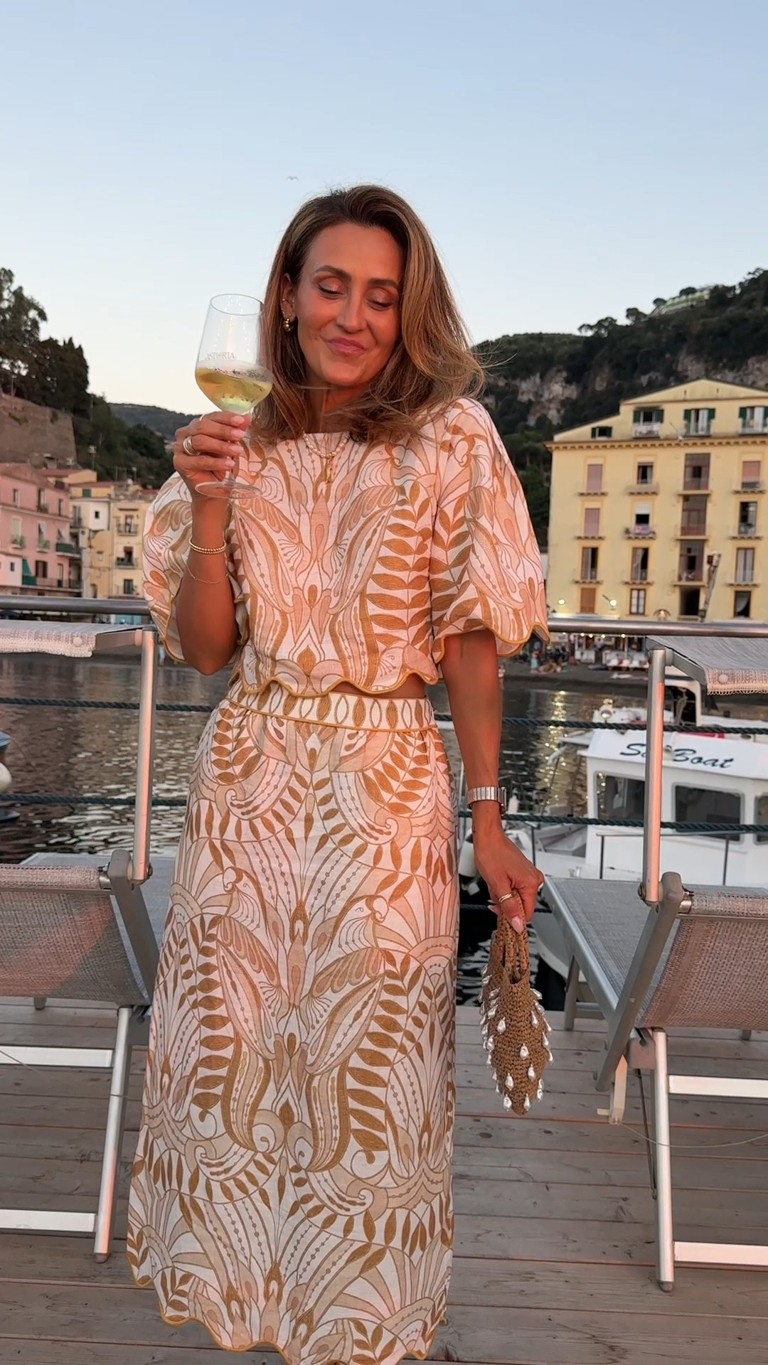 Day 14 of 14 Italian summer outfits 🌅sunset dinner! 

Comment SUMMER and I’ll send you a DM with all of the links to shop ✨ you can always check my stories for direct links, highlights or shop via link in my bio! 

Farm Rio linen set,  midi scalloped skirt and blouse, Hermes white orange sandals, raffia shell evening bag, sunset dinner outfit in Italy 

#LTKStyleTip #LTKItBag #LTKSeasonal