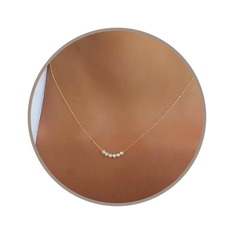 Annika Bella Beaded Necklace for Women, Length 16-18 Inches, Gold Necklace with Silver Beads, Tar... | Amazon (US)