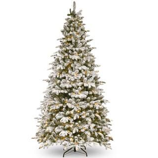 9ft. Pre-Lit Feel Real® Snowy Everest Fir Medium Artificial Christmas Tree, Clear Lights | Michaels Stores