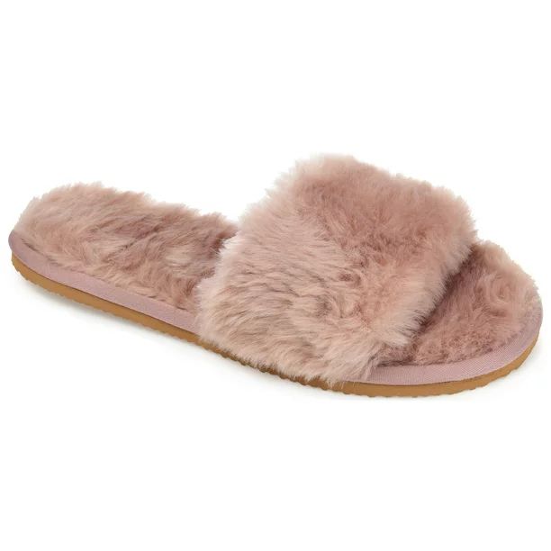 Brinley Co. Womens Soft Faux Fur Slipper - Walmart.com | Walmart (US)
