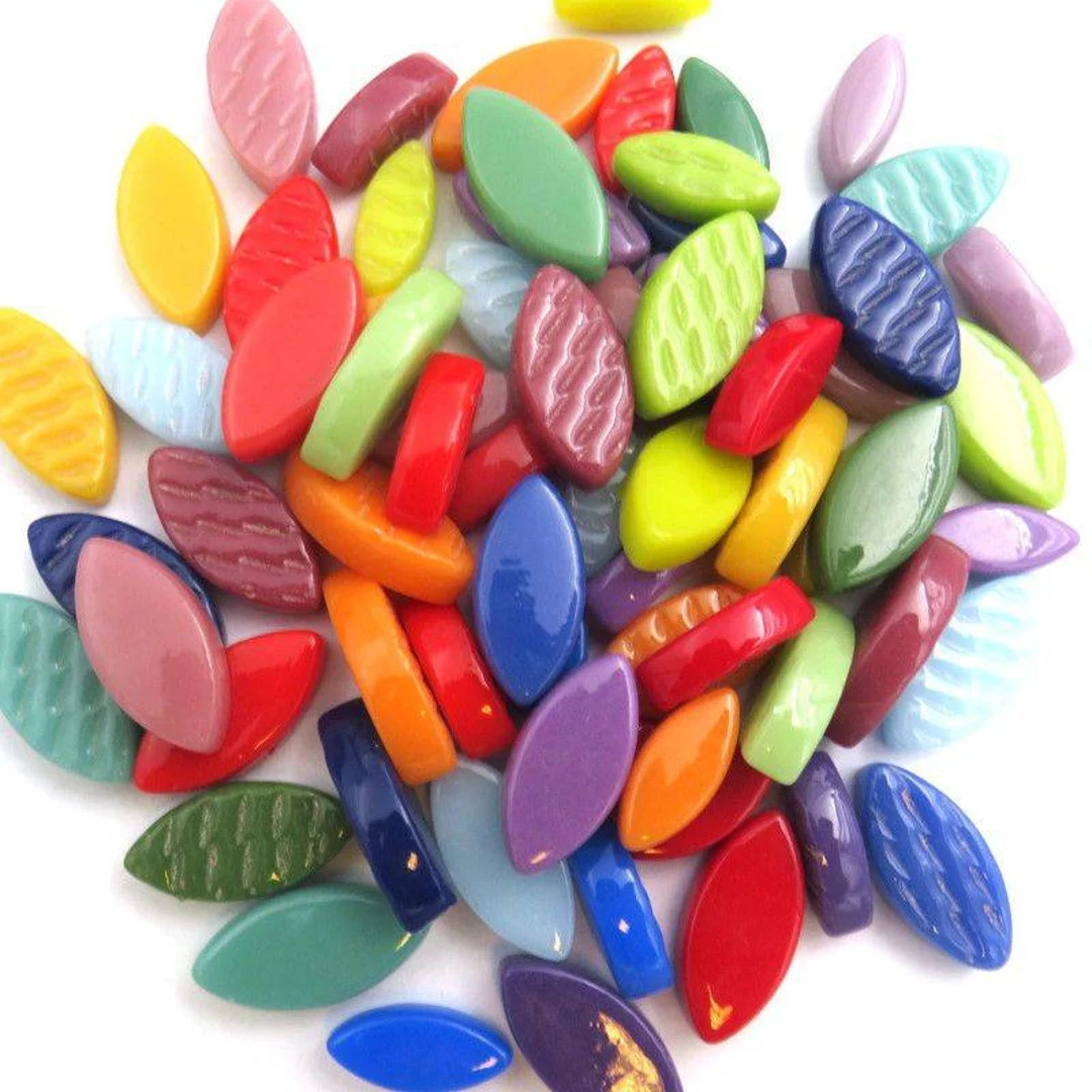 Rainbow Glass Petal Mosaic Tiles in 2 sizes 14 & 21mm | Etsy (US)