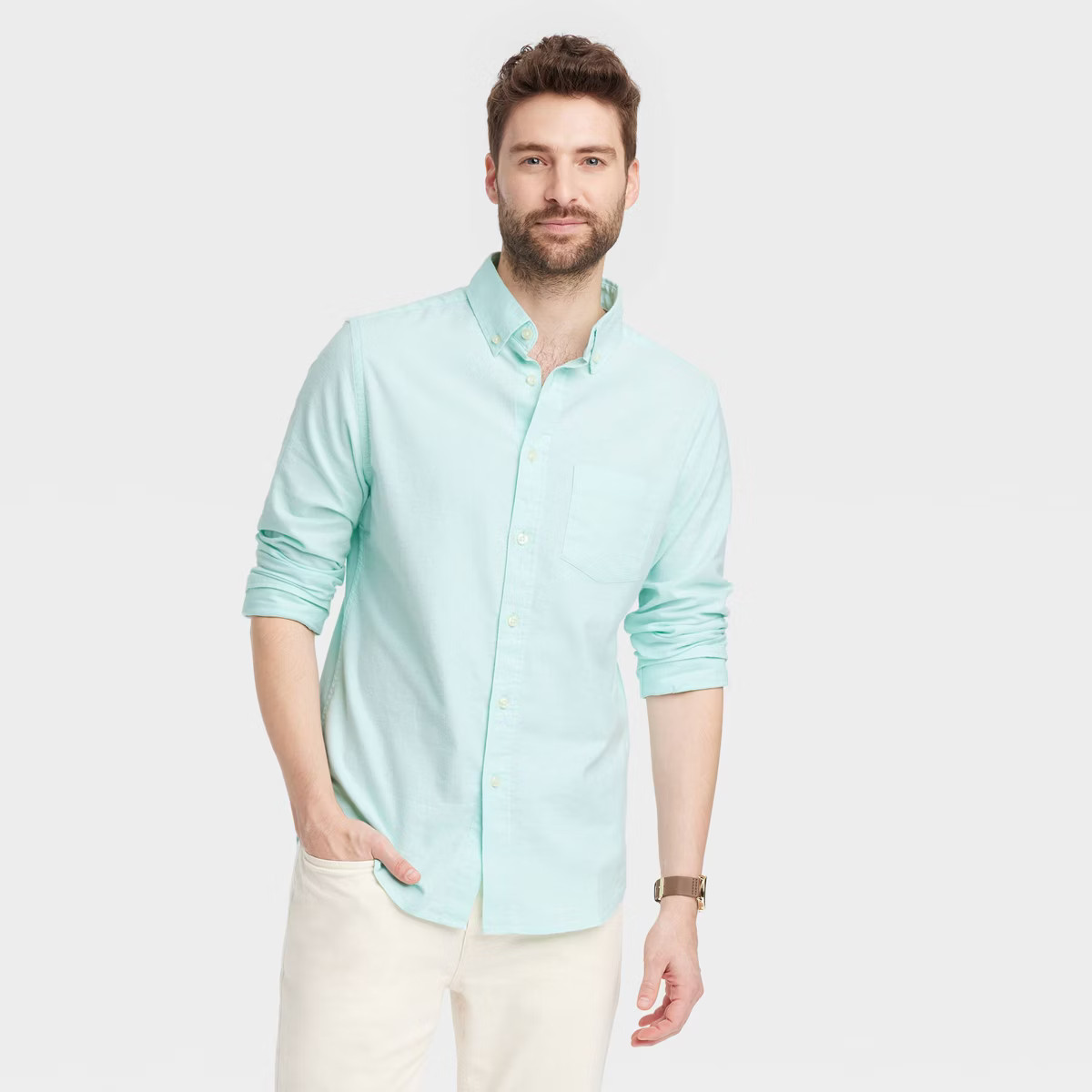 Men's Long Sleeve Collared Button-Down Shirt - Goodfellow & Co™ | Target