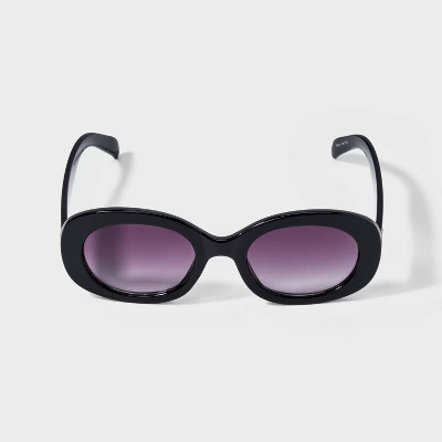 Women's Plastic Oval Sunglasses - A New Day™ Black: UV Protection, Impact-Resistant, Recycled Frame | Target