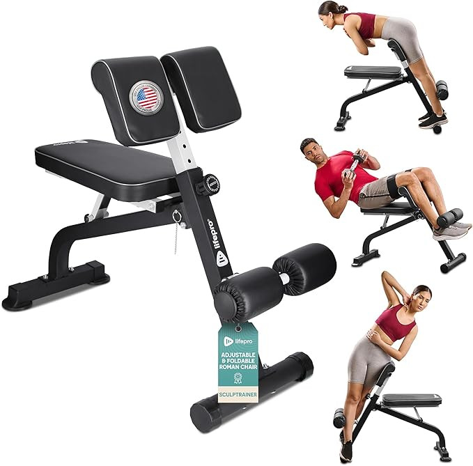 Lifepro SculptTrainer Roman Chair – Hyperextension Bench for Strength Training – Adjustable B... | Amazon (US)