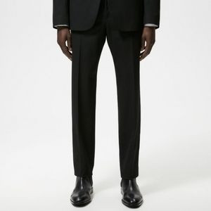 Zara Suit Slim Fit Black Satin Striped Sides Dress Pants Men's Size 36 | Poshmark