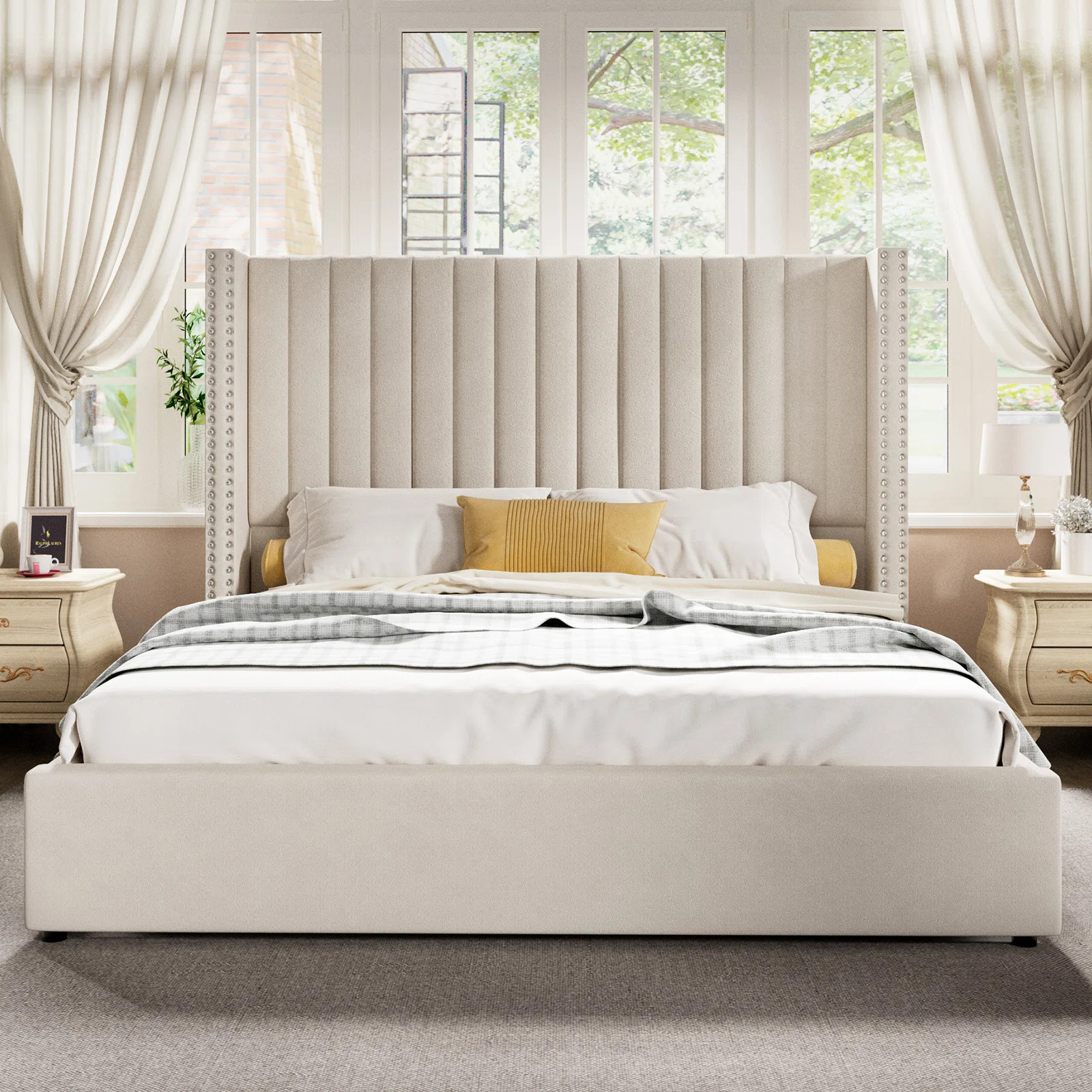 Leesburg Upholstered Wingback Storage Bed | Wayfair North America