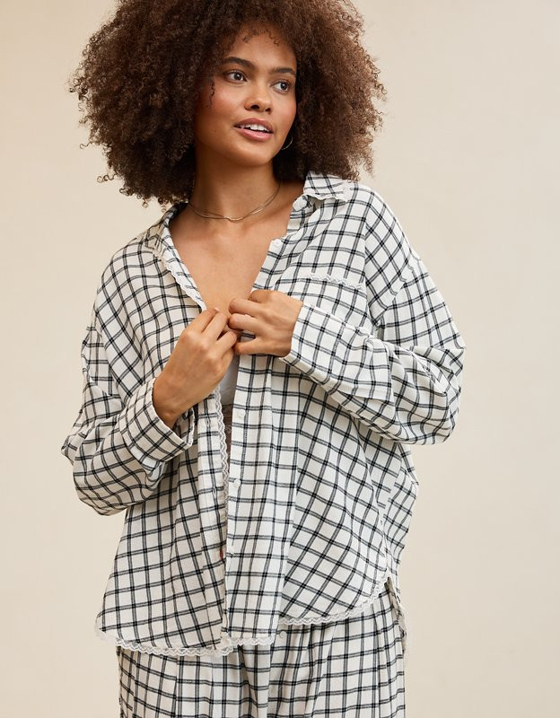 Aerie Flannel Pajama Shirt | Aerie